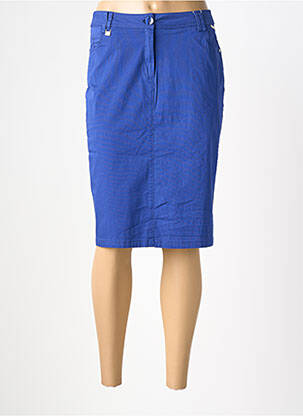 Jupe mi-longue stretch bleu AGATHE & LOUISE femme