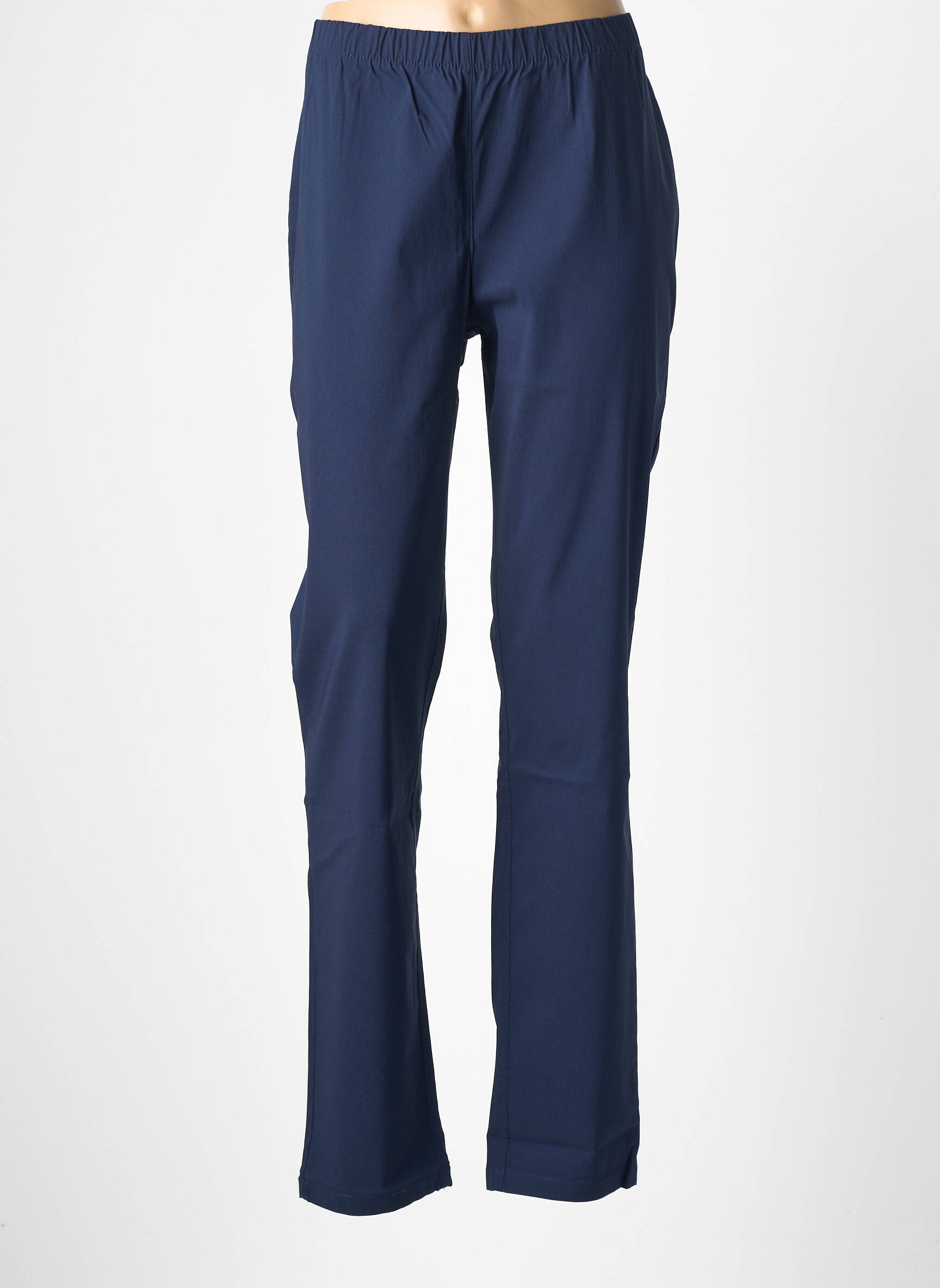 Pantalon droit stretch taille normale bleu CISO femme
