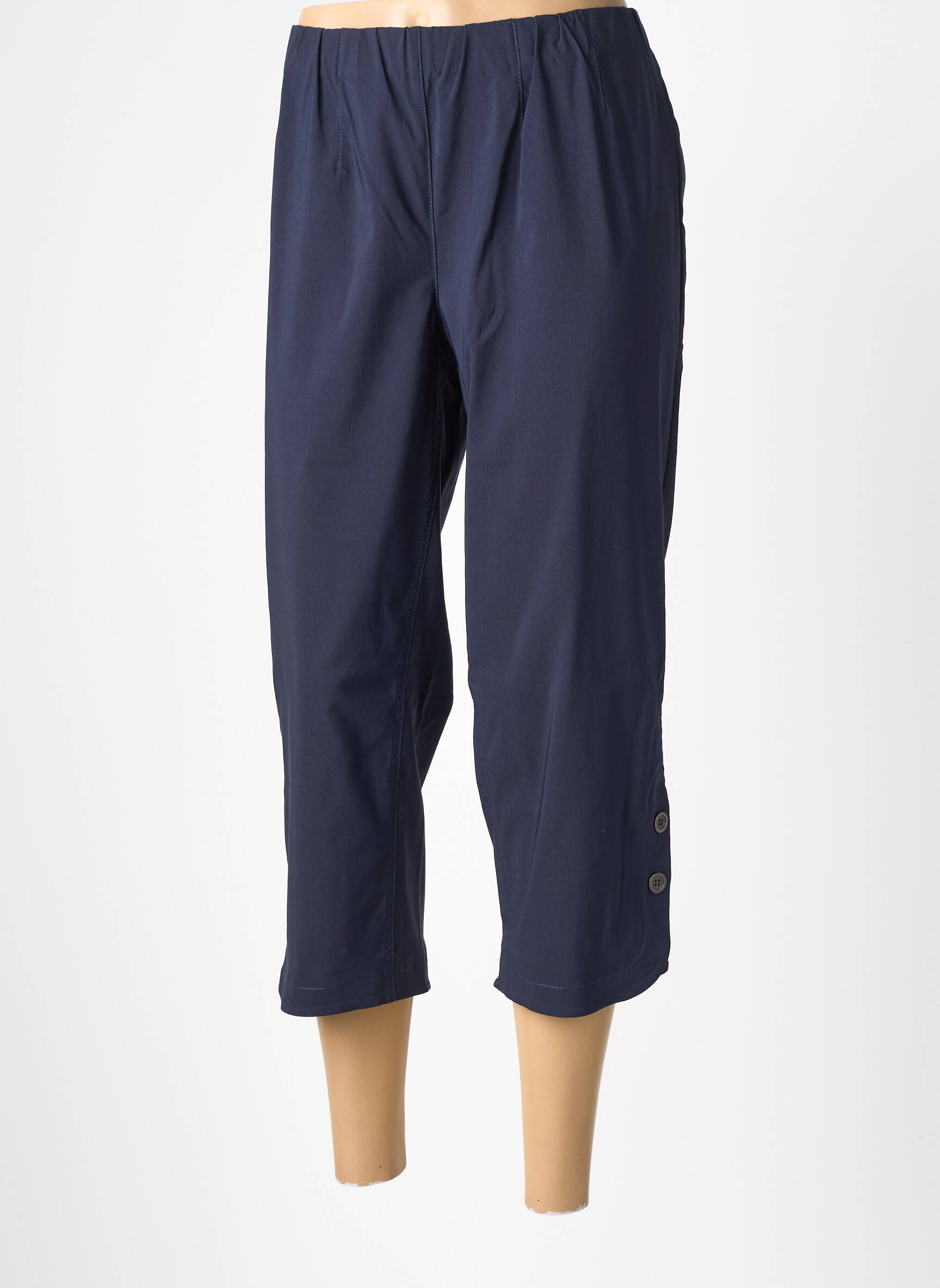 Pantacourt stretch taille normale bleu CISO femme