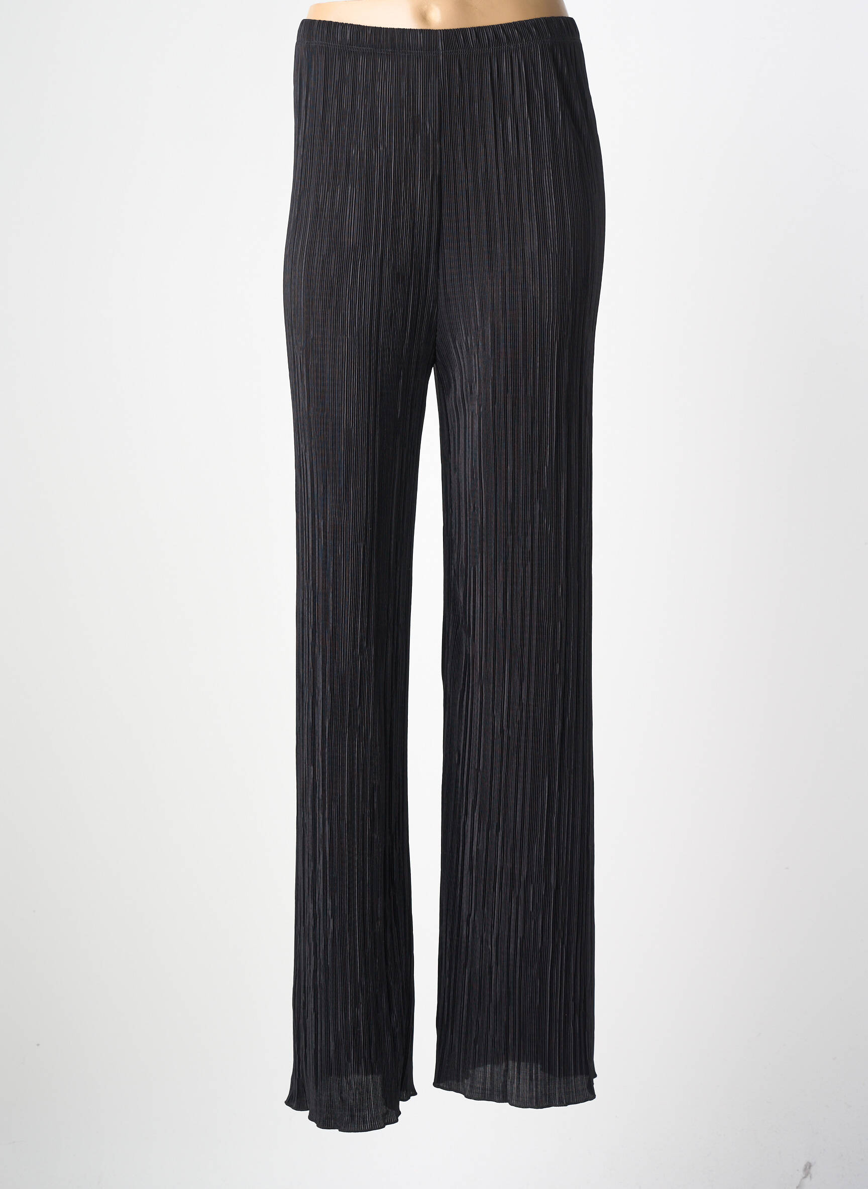 Pantalon droit tissage crêpe taille normale noir SPG WOMAN femme