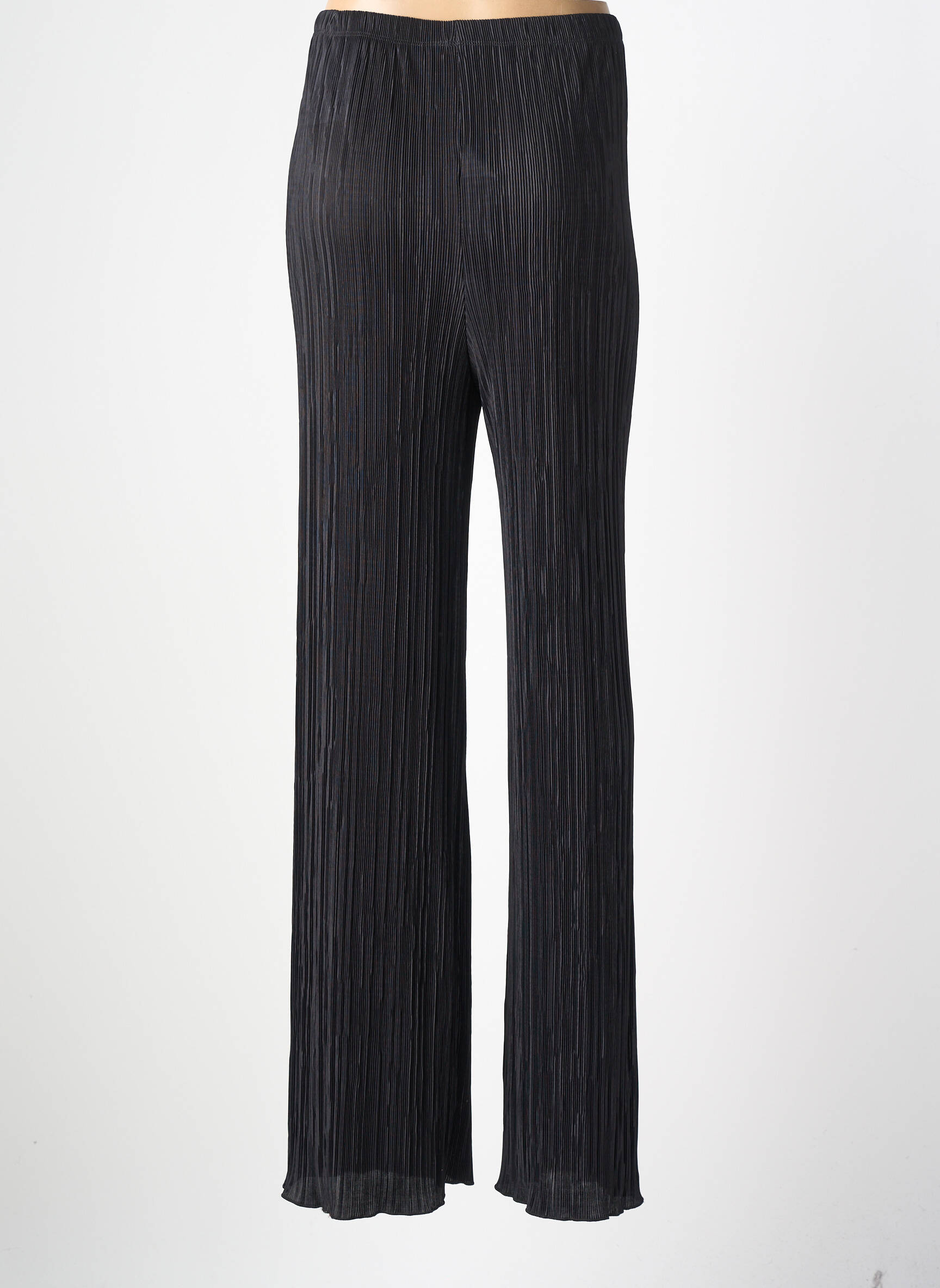 Pantalon droit tissage crêpe taille normale noir SPG WOMAN femme