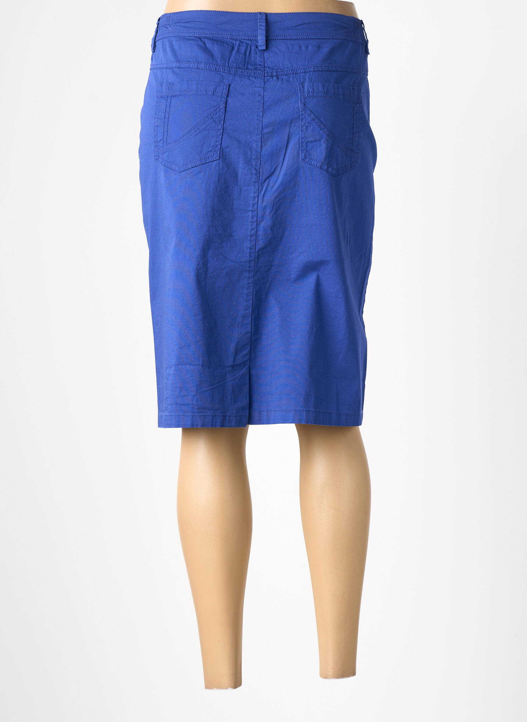 Jupe mi-longue stretch bleu AGATHE & LOUISE femme