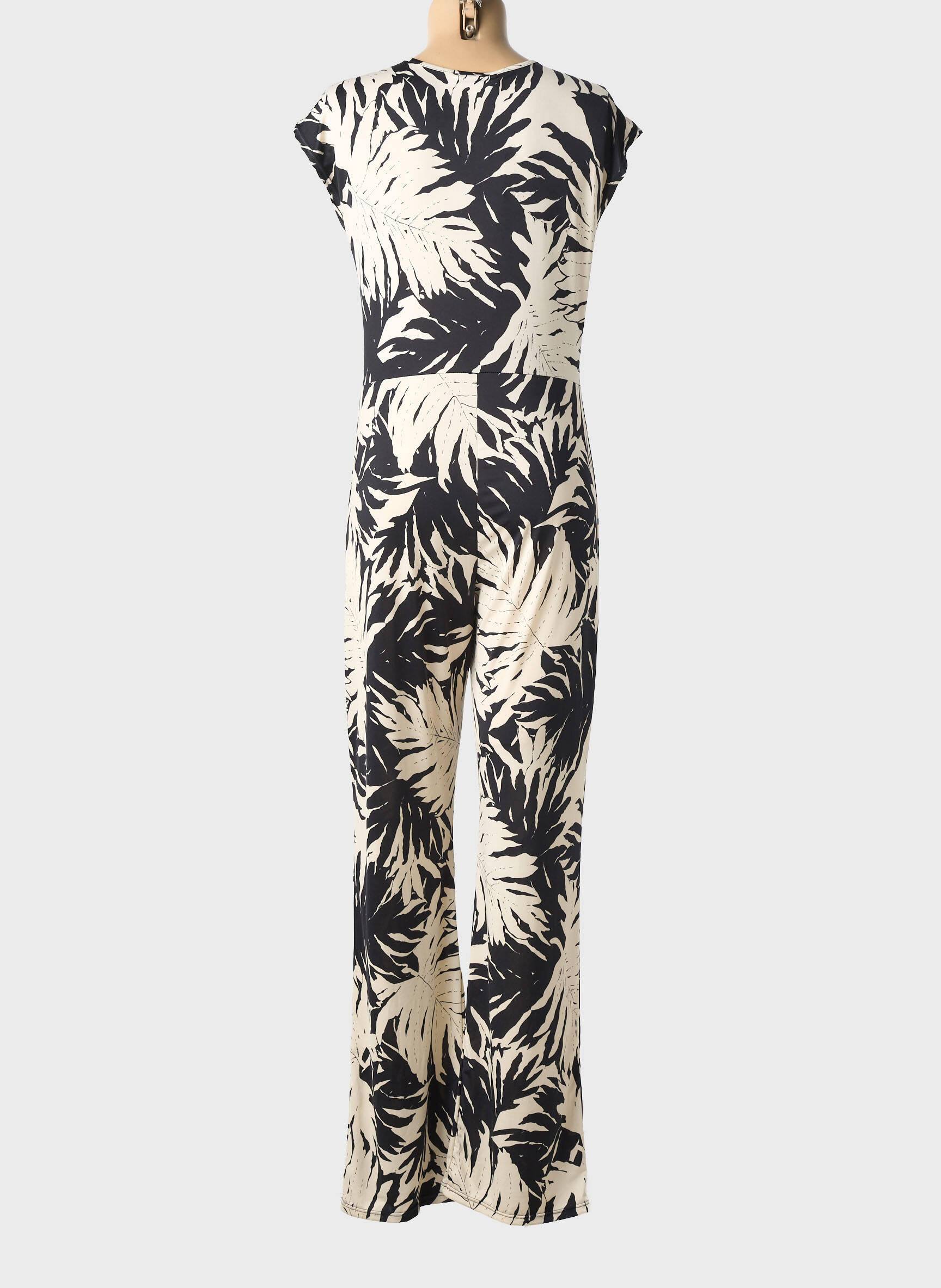 Combi-pantalon tissage popeline manches courtes noir MORGAN femme