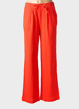 Pantalon droit stretch taille normale orange ICHI femme