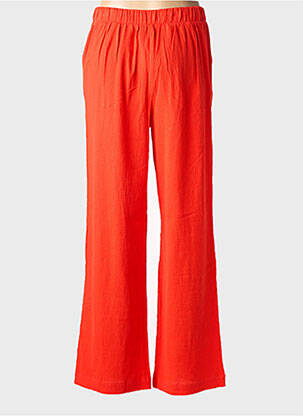 Pantalon droit stretch taille normale orange ICHI femme