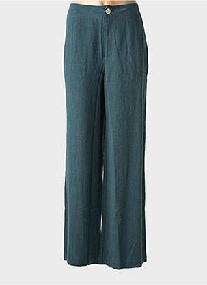 Pantalon droit fermeture zippée sous rabat boutonné taille normale vert TIFFOSI femme