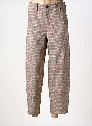 Pantalon droit tissage popeline taille normale marron FREEMAN T.PORTER femme
