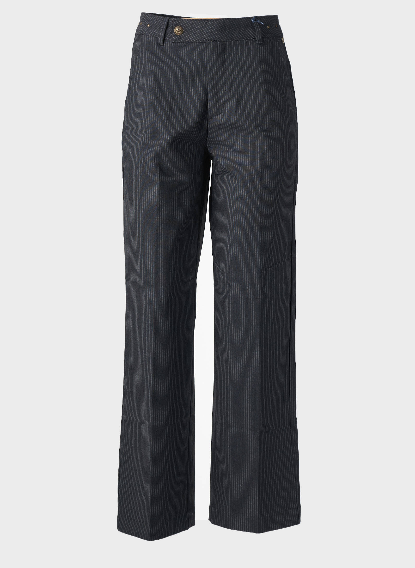 Pantalon droit tissage popeline taille haute gris FREEMAN T.PORTER femme
