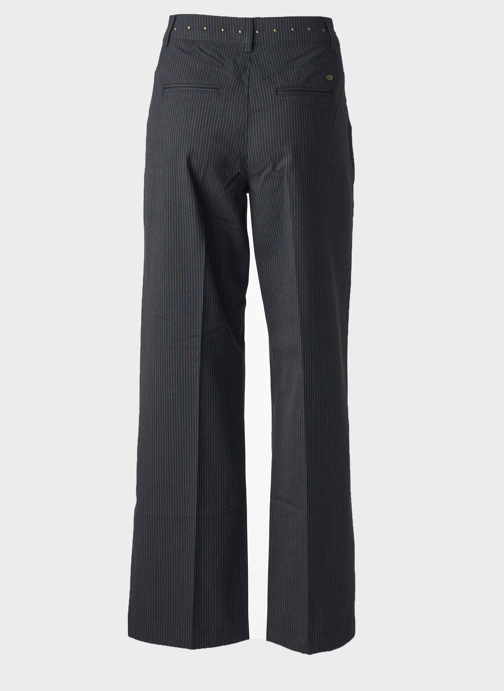 Pantalon droit tissage popeline taille haute gris FREEMAN T.PORTER femme