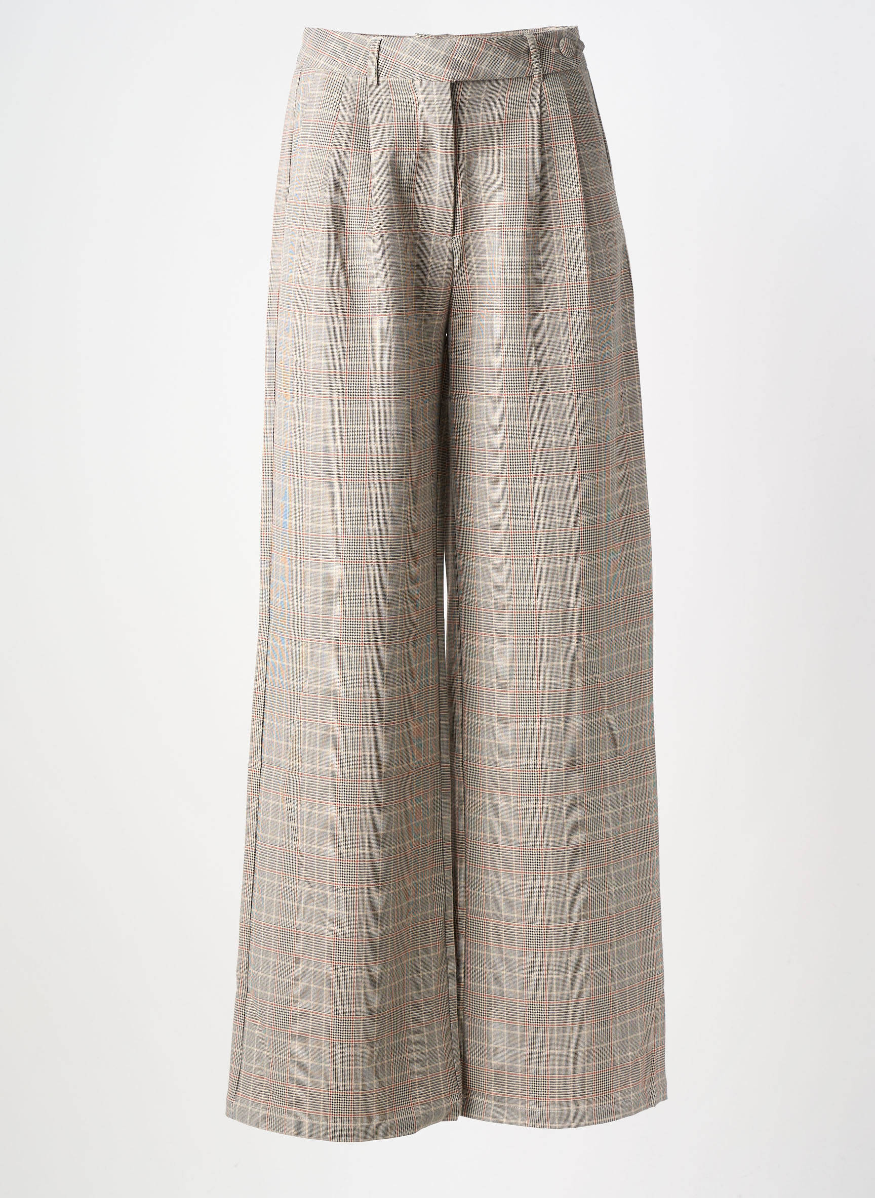 Pantalon droit stretch taille haute marron TIFFOSI femme
