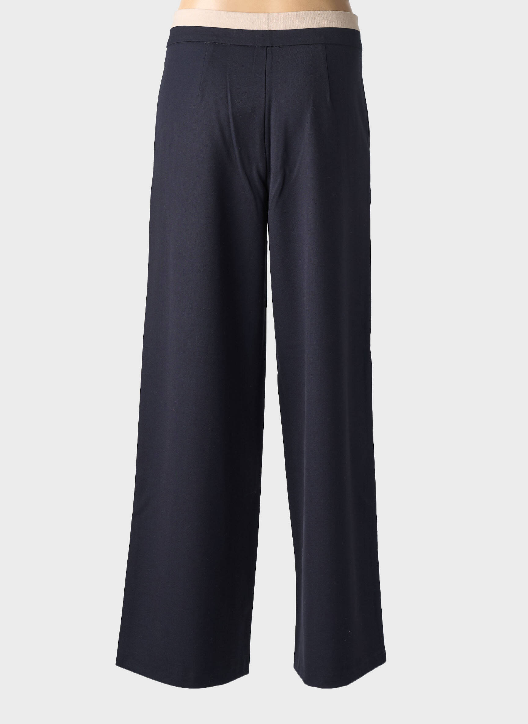Pantalon droit tissage popeline taille normale bleu SURKANA femme