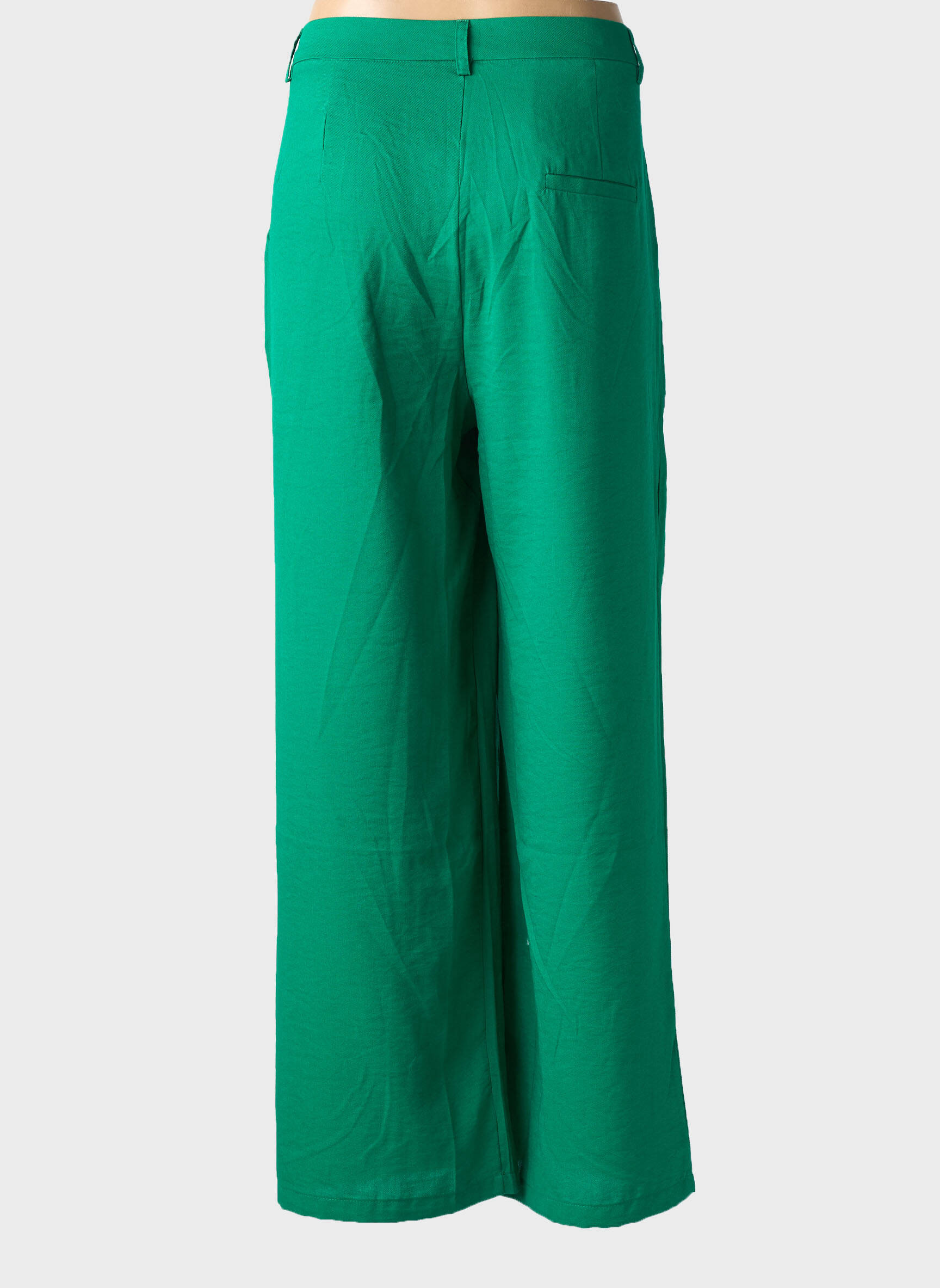 Pantalon droit fermeture zippée sous rabat boutonné taille normale vert MOLLY BRACKEN femme