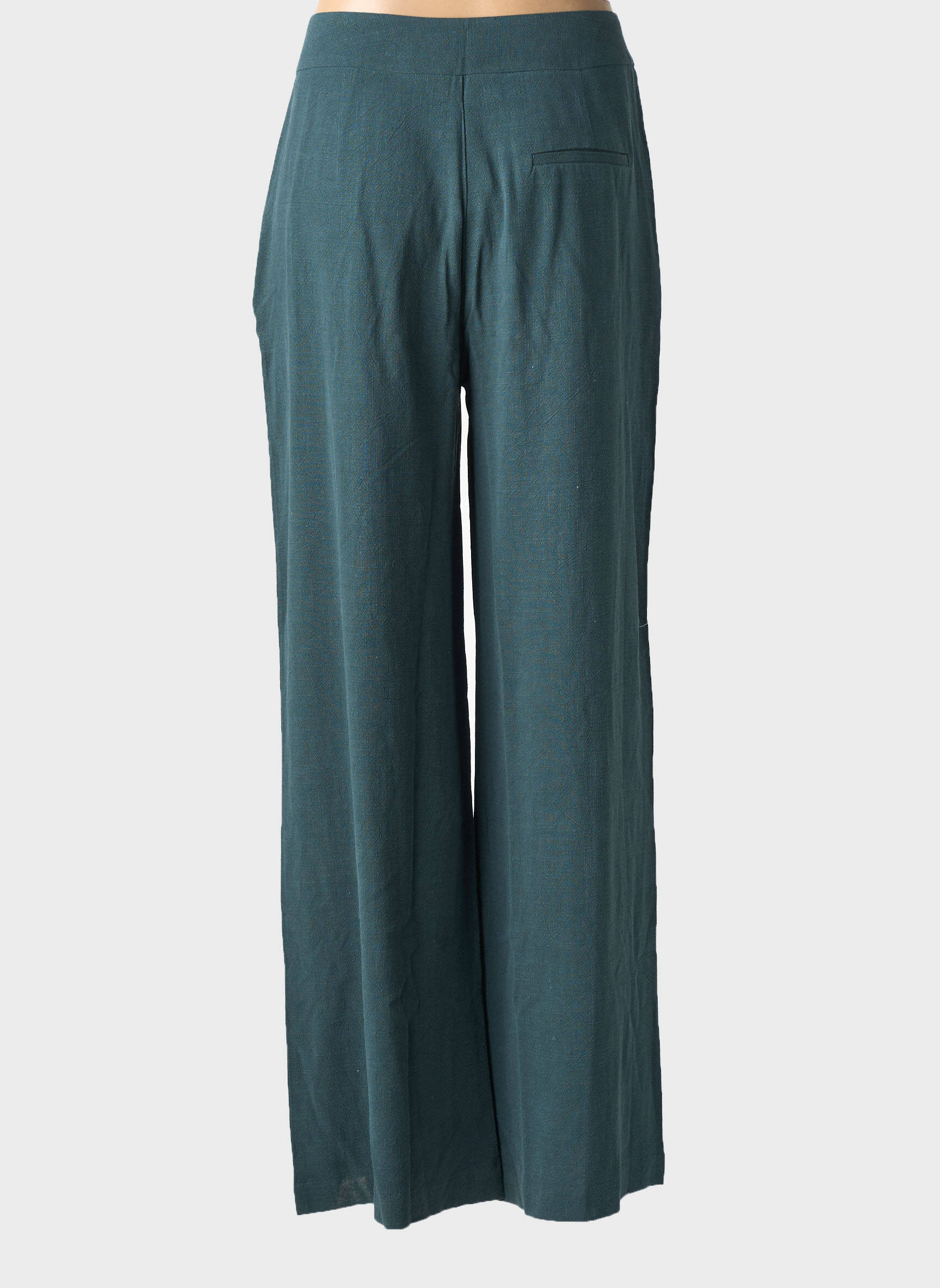Pantalon droit fermeture zippée sous rabat boutonné taille normale vert TIFFOSI femme