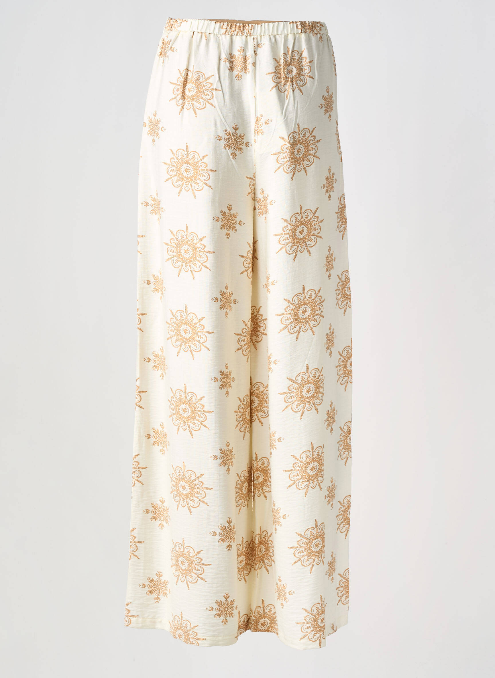 Pantalon droit taille élastique taille normale beige SURKANA femme