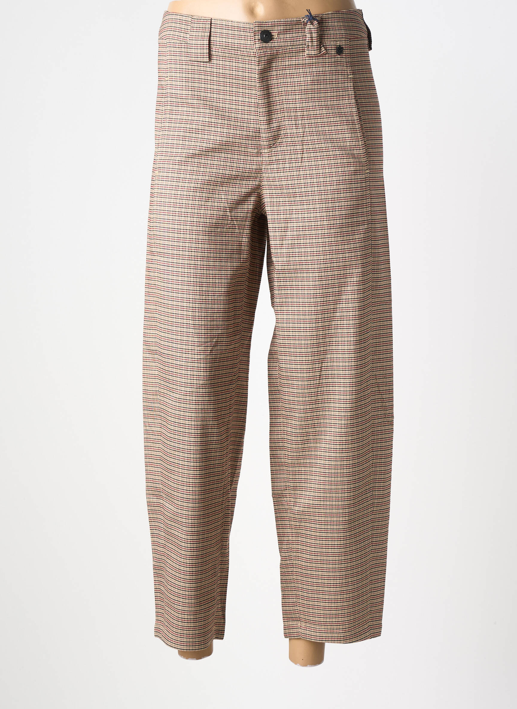 Pantalon droit tissage popeline taille normale marron FREEMAN T.PORTER femme