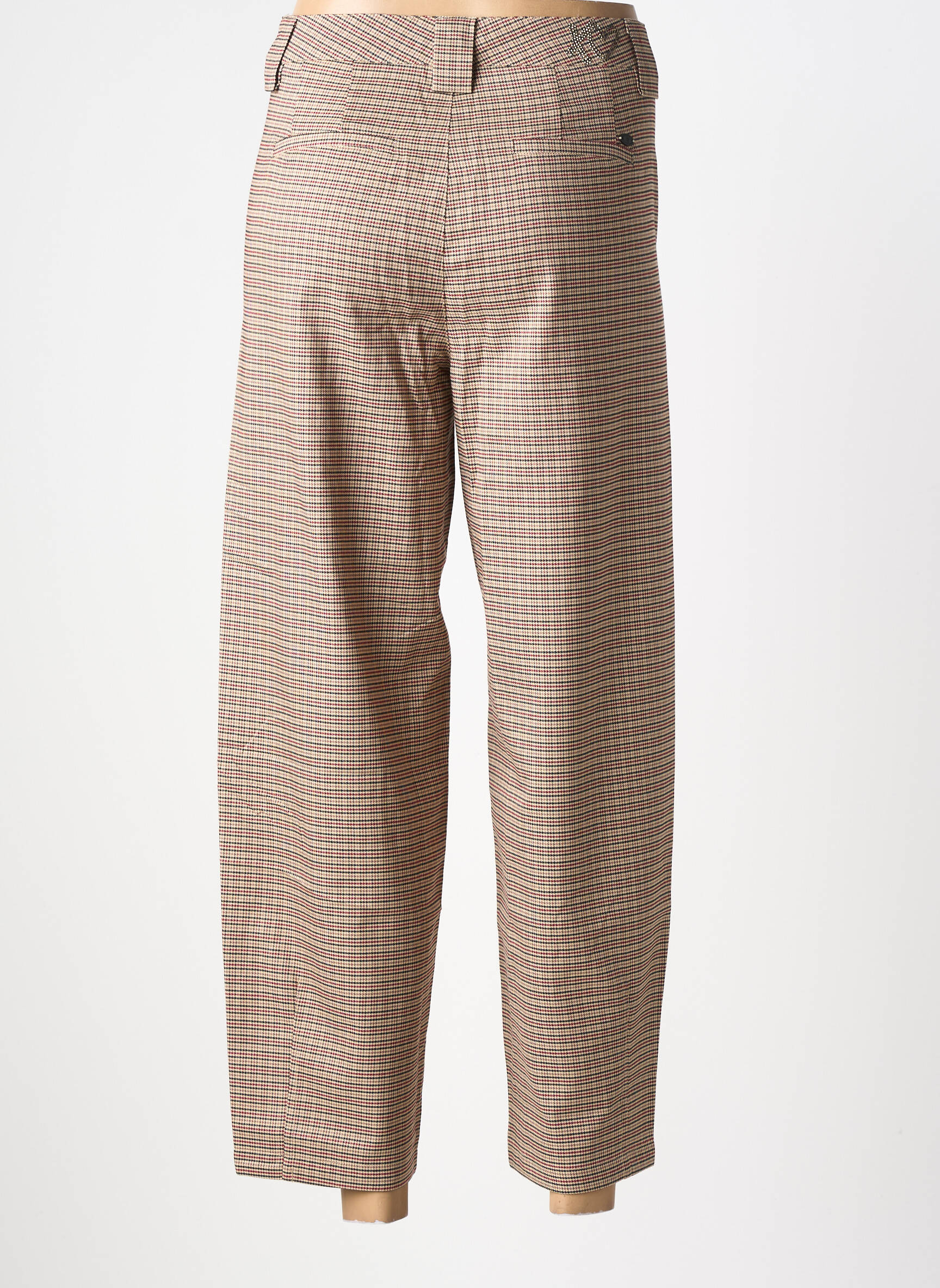 Pantalon droit tissage popeline taille normale marron FREEMAN T.PORTER femme