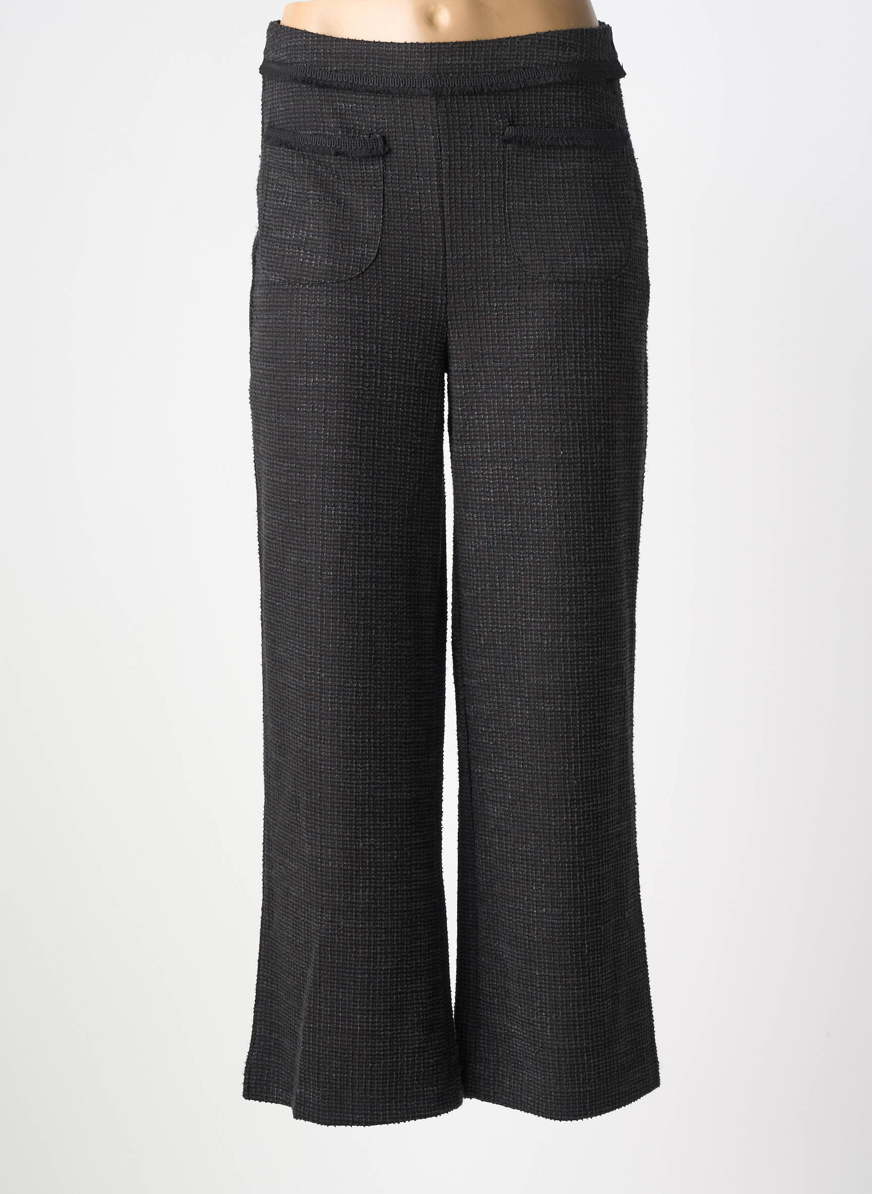 Pantalon droit stretch taille normale gris ICHI femme