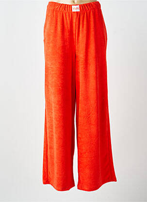 Pantalon large poches taille normale orange ICHI femme