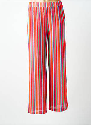 Pantalon droit taille élastique taille normale rose ICHI femme