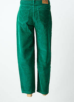 Pantalon droit stretch taille haute vert BLUTSGESCHWISTER femme
