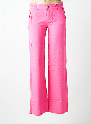Pantalon droit tissage crêpe taille basse rose FREEMAN T.PORTER femme