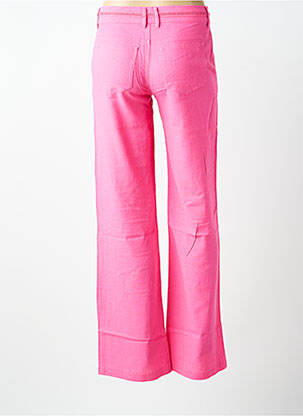 Pantalon droit tissage crêpe taille basse rose FREEMAN T.PORTER femme