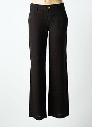 Pantalon droit tissage crêpe taille basse noir FREEMAN T.PORTER femme