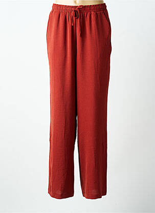 Pantalon droit tissage crêpe taille normale orange TIFFOSI femme