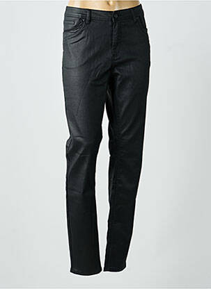 Pantalon slim tissage enduit taille normale noir GEISHA femme
