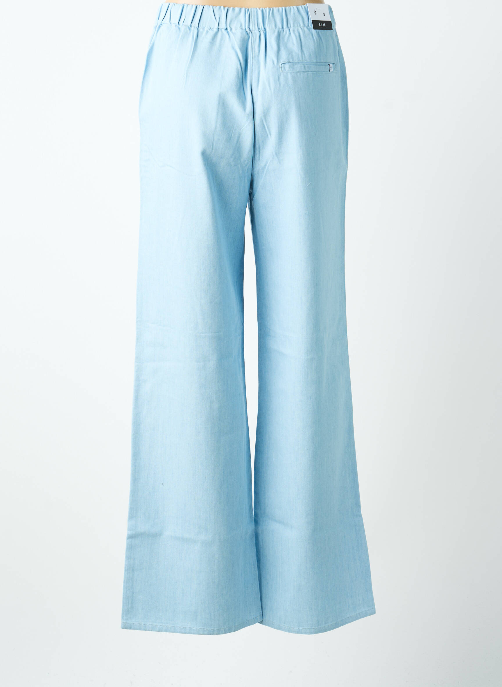 Jeans coupe large stretch taille normale bleu F.A.M. femme
