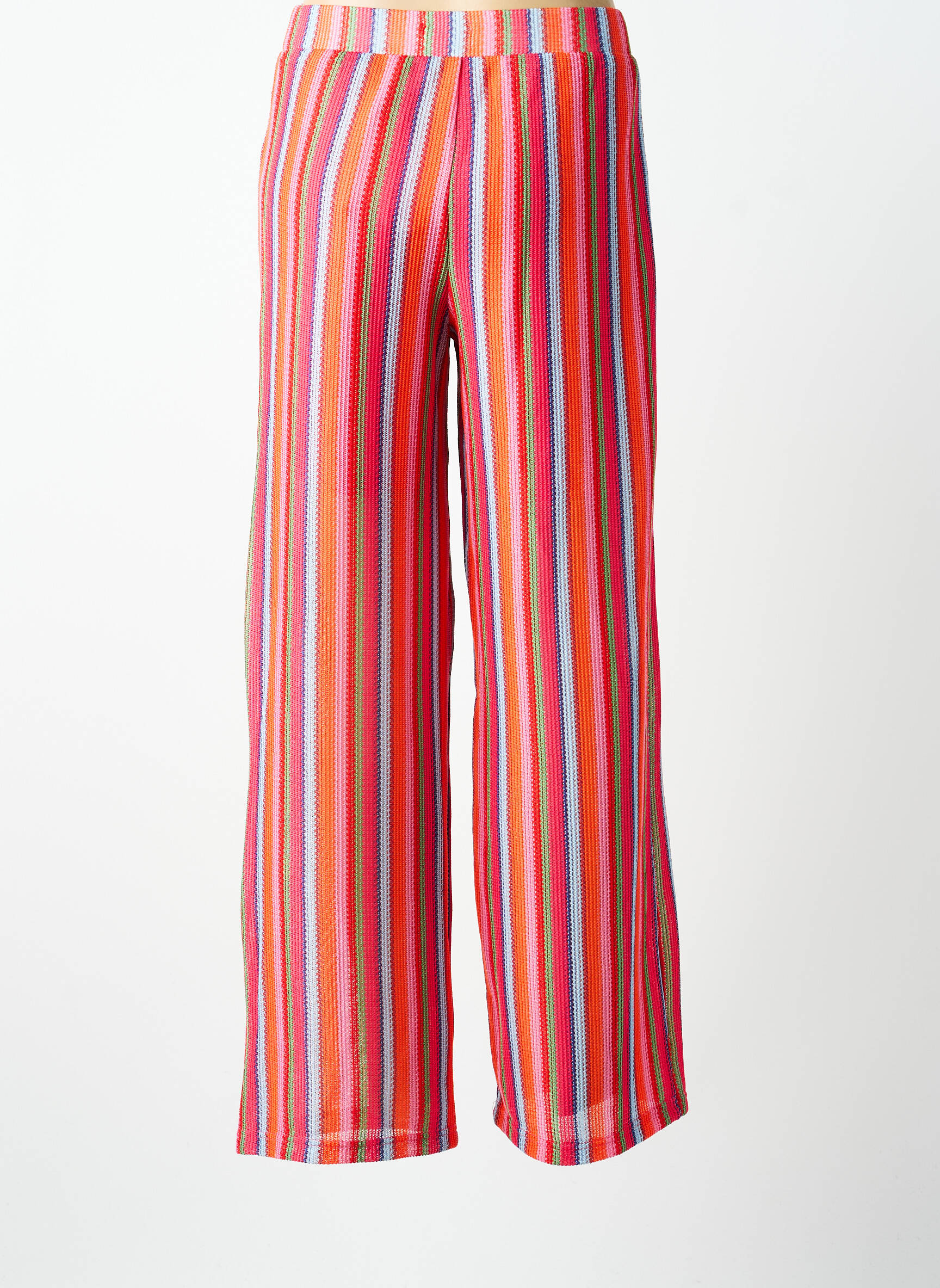 Pantalon droit taille élastique taille normale rose ICHI femme