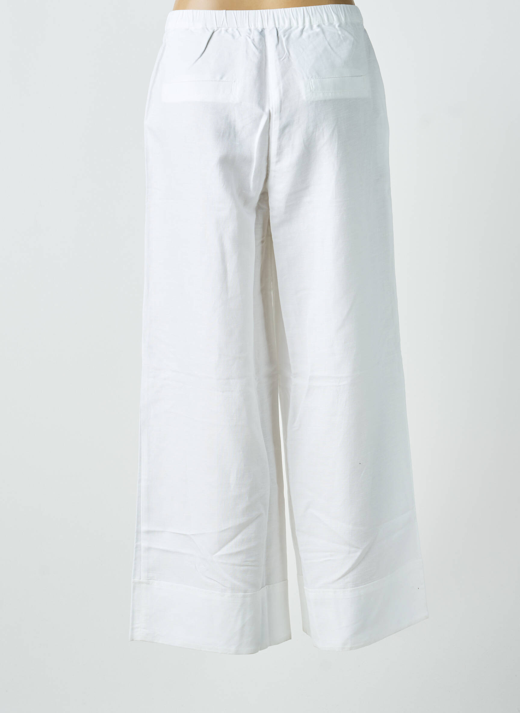Pantalon large fermeture zippée sous rabat boutonné taille normale beige SURKANA femme
