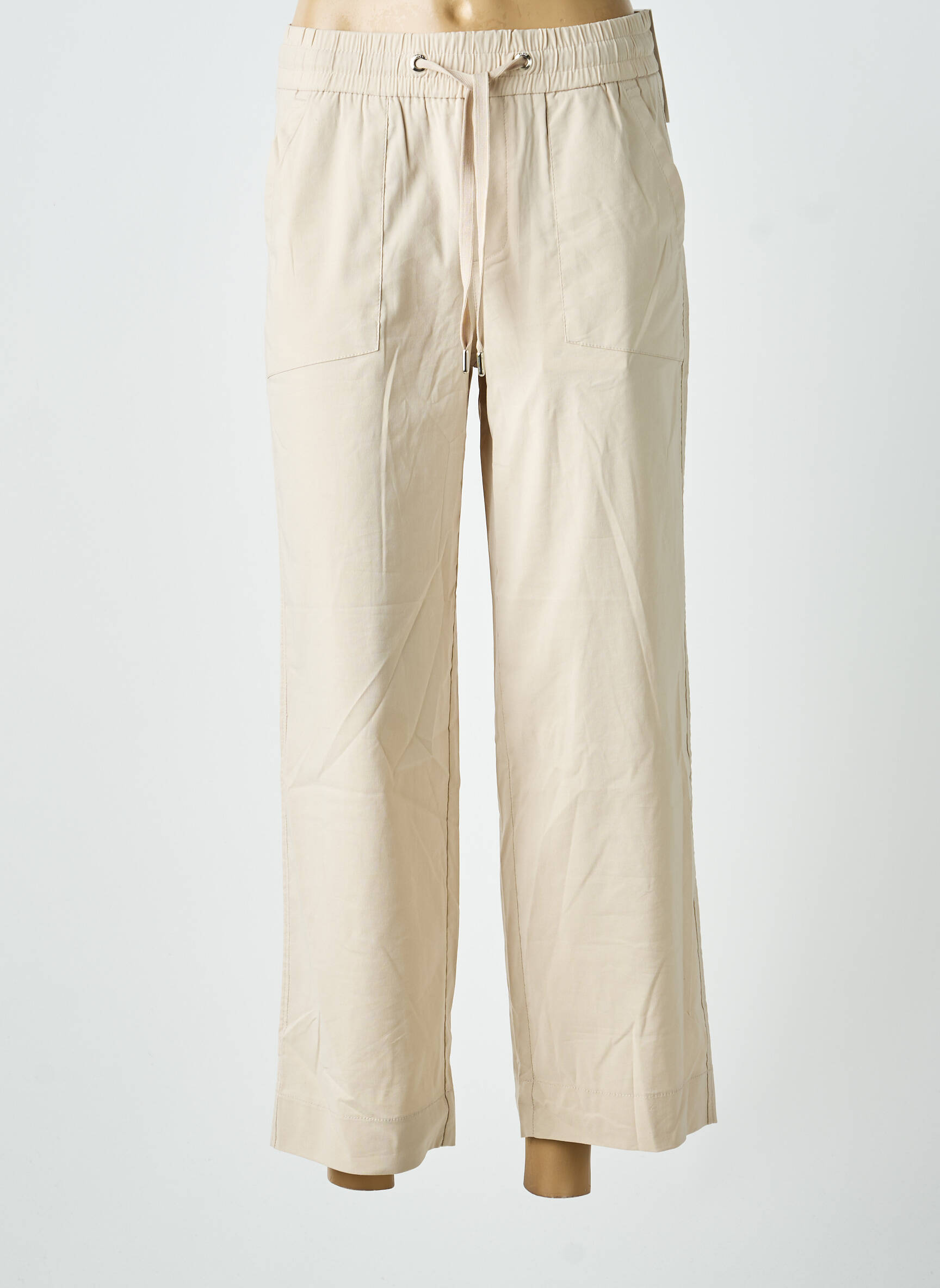 Pantalon 7/8 taille élastique taille normale beige STREET ONE femme