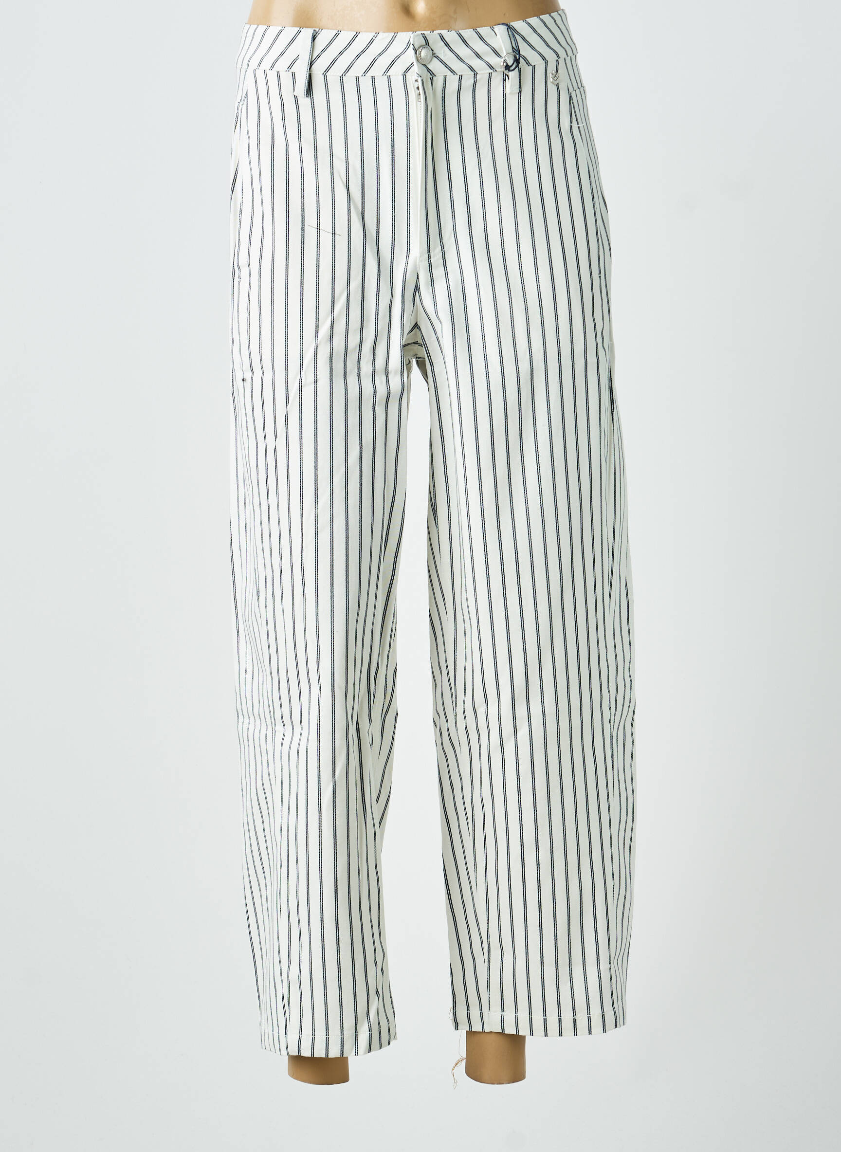 Pantalon 7/8 taille haute taille haute blanc FREEMAN T.PORTER femme