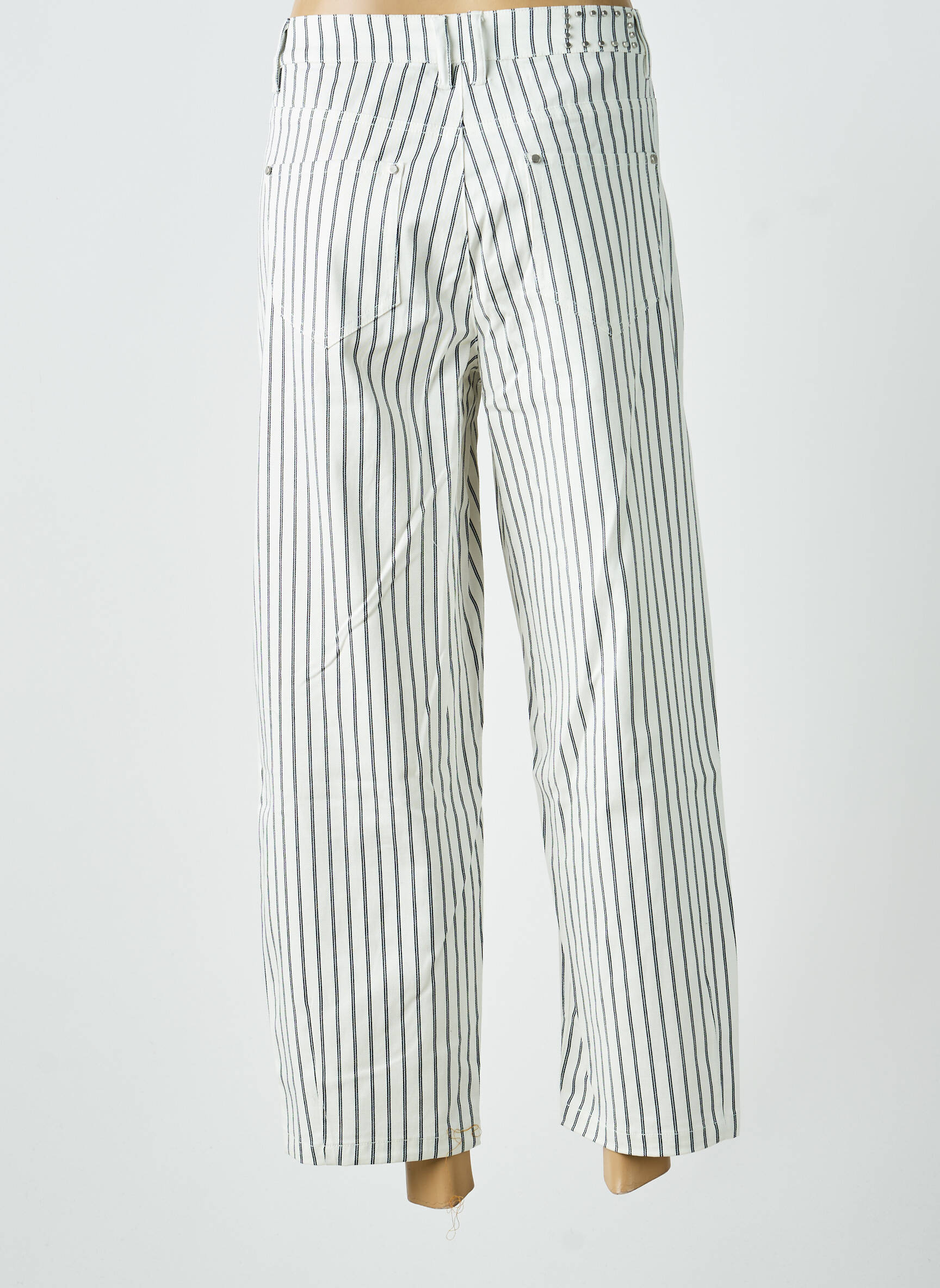 Pantalon 7/8 taille haute taille haute blanc FREEMAN T.PORTER femme