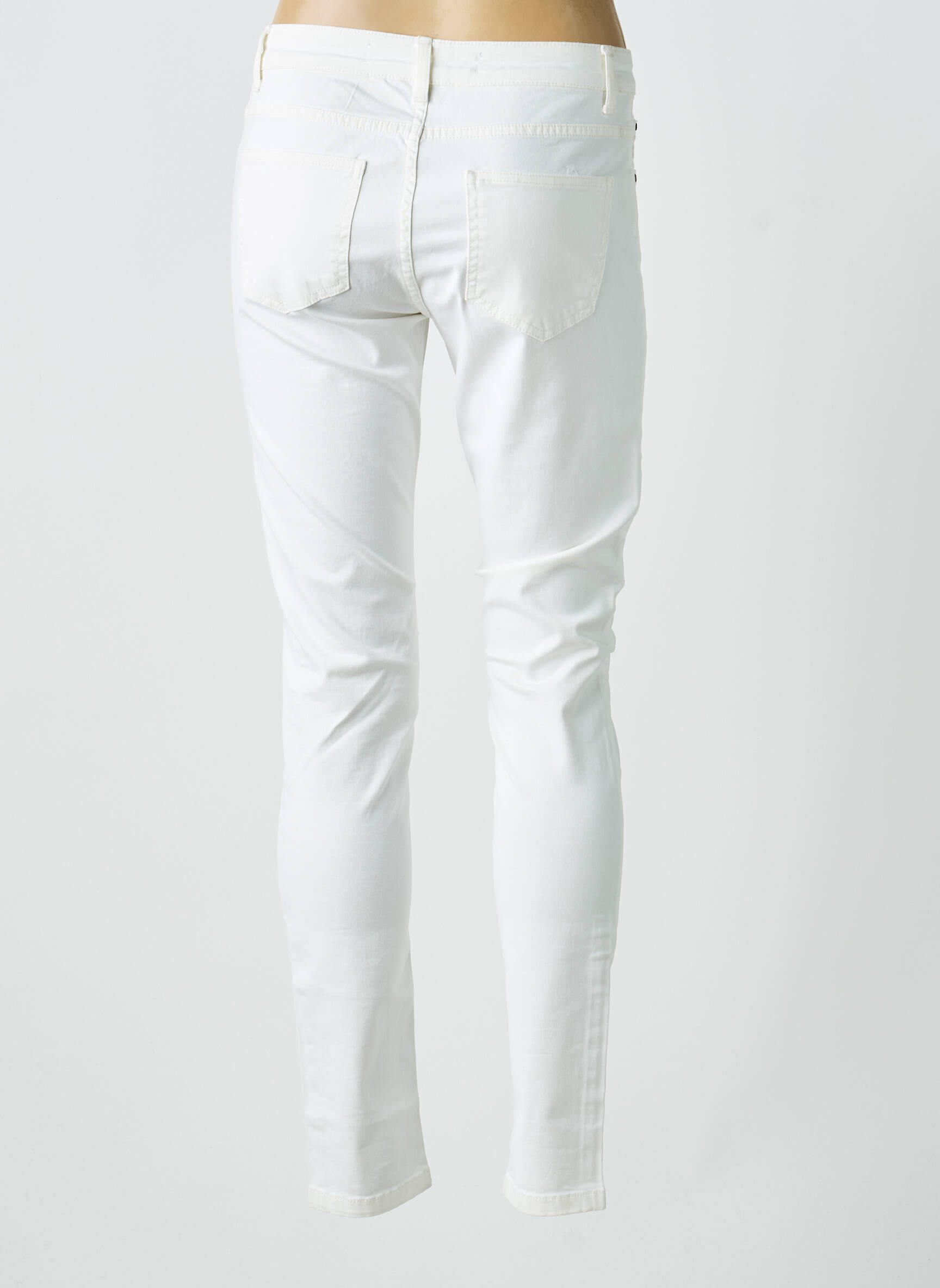 Jeans coupe slim stretch taille normale blanc GEISHA femme