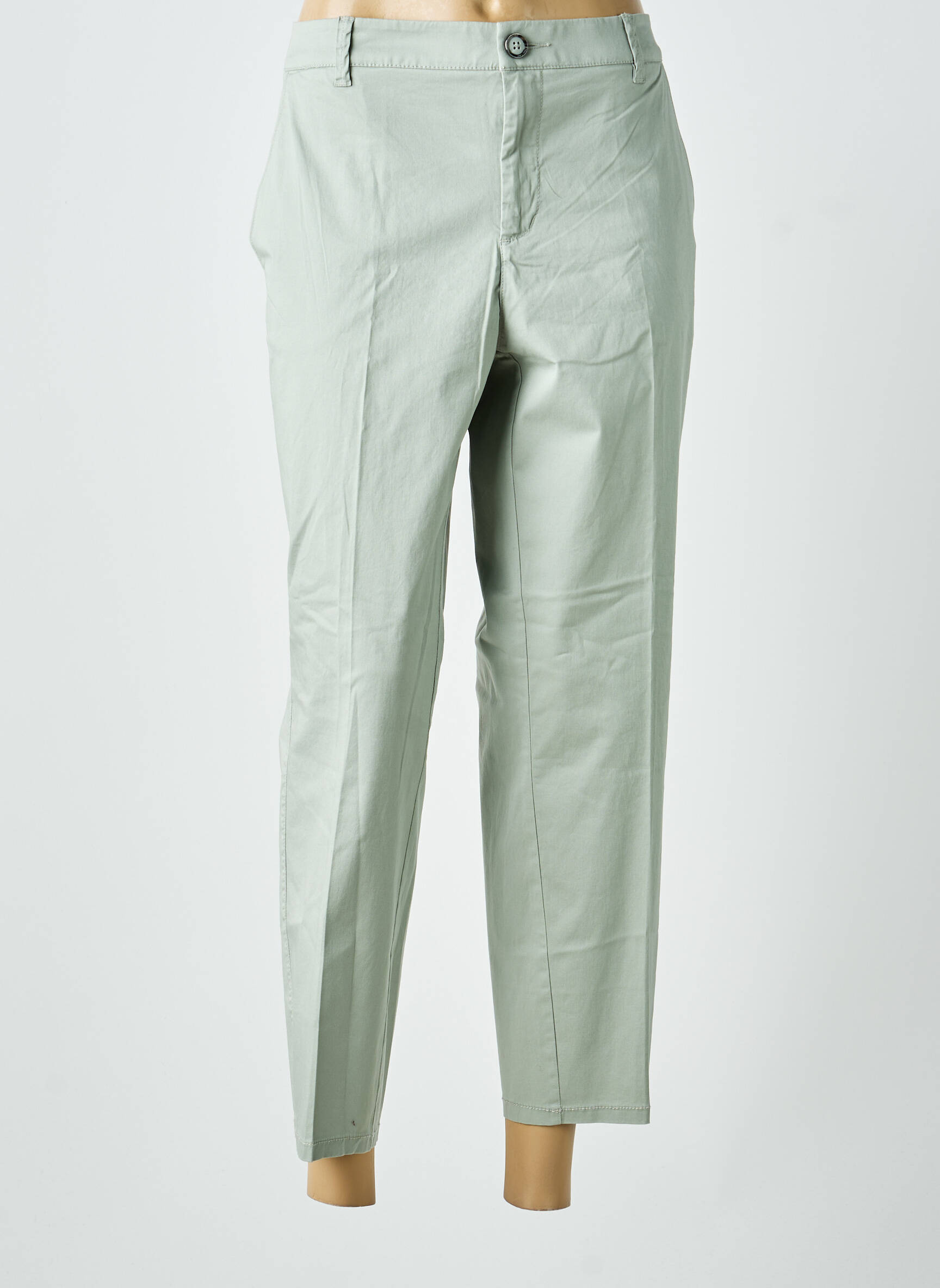 Pantalon 7/8 taille à pinces taille normale vert STREET ONE femme