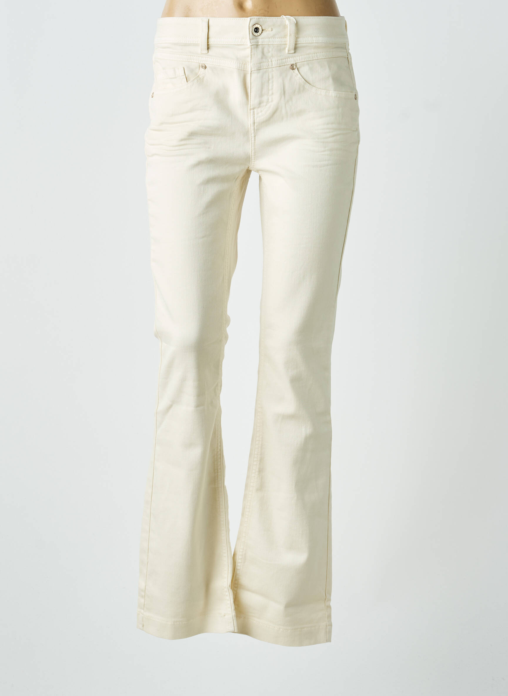 Jeans bootcut taille haute taille haute beige STREET ONE femme