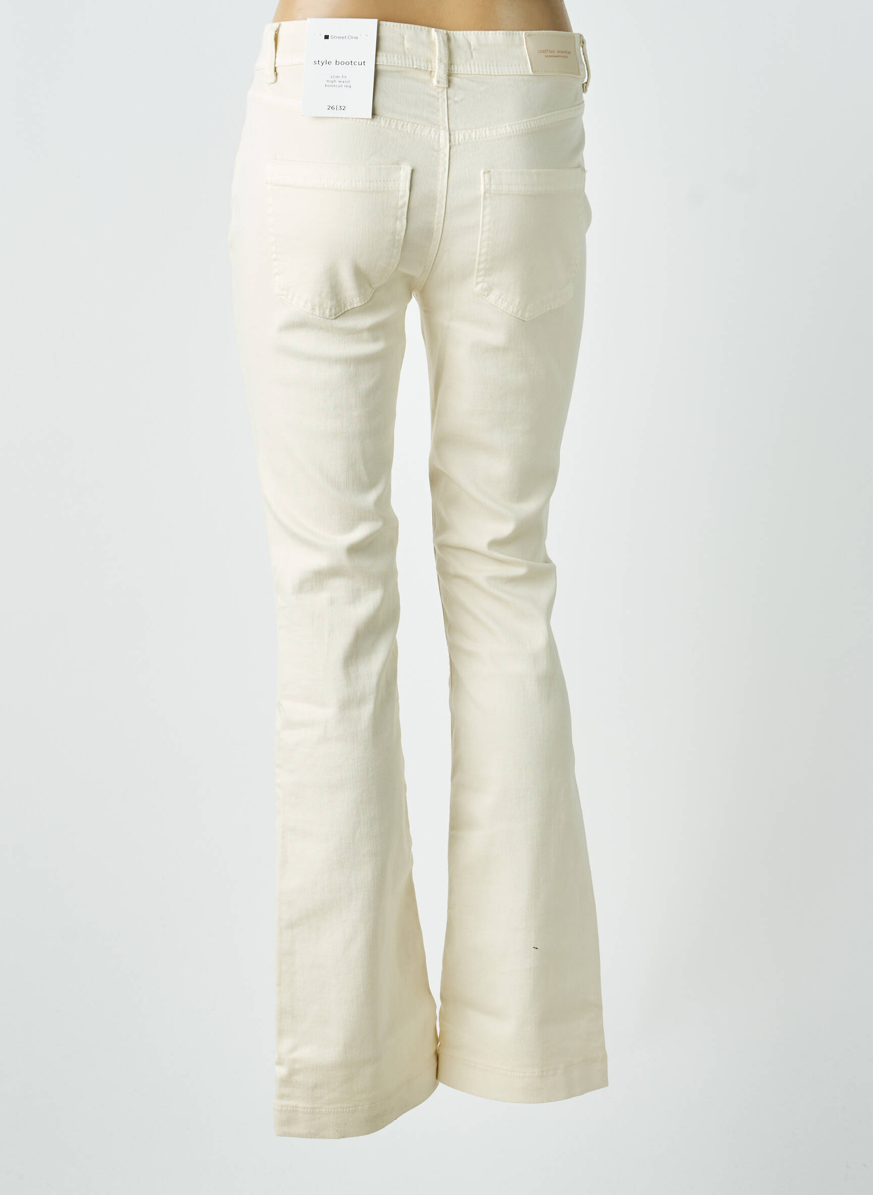 Jeans bootcut taille haute taille haute beige STREET ONE femme