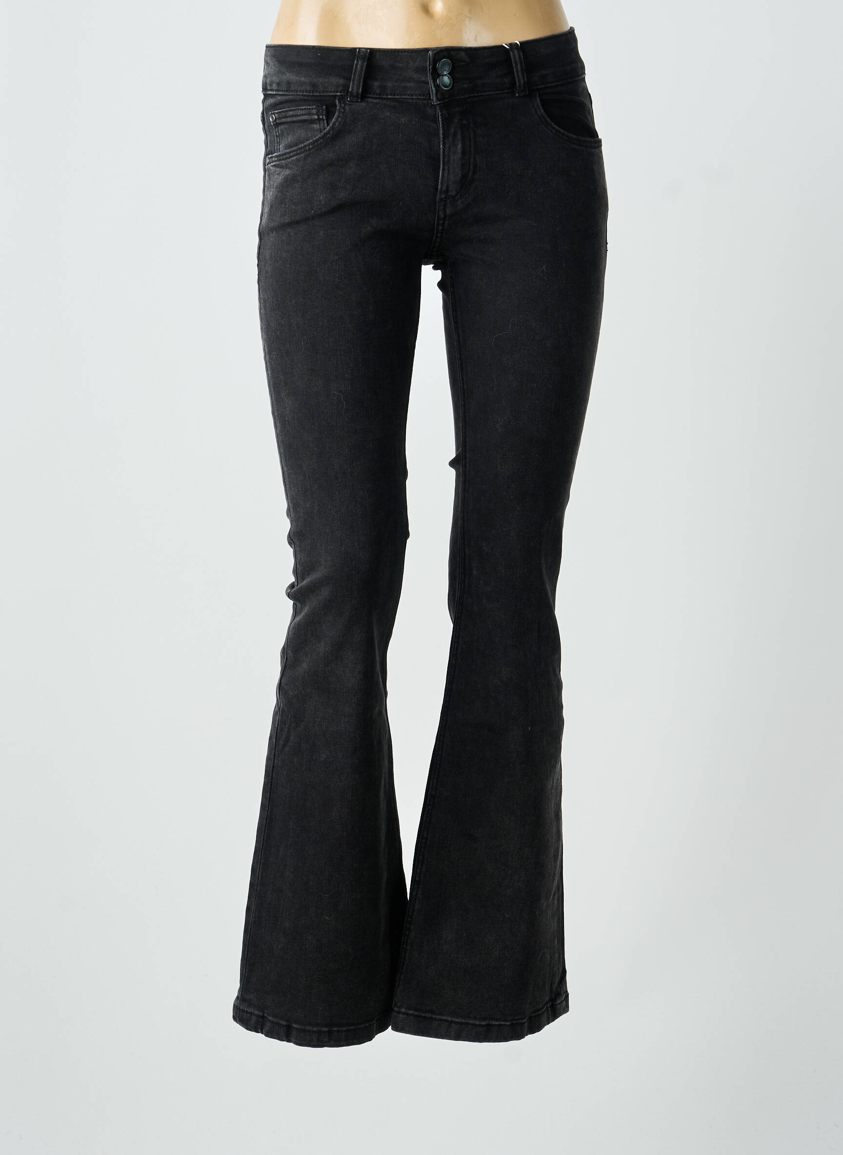 Jean coupe flare stretch taille normale noir TIFFOSI femme