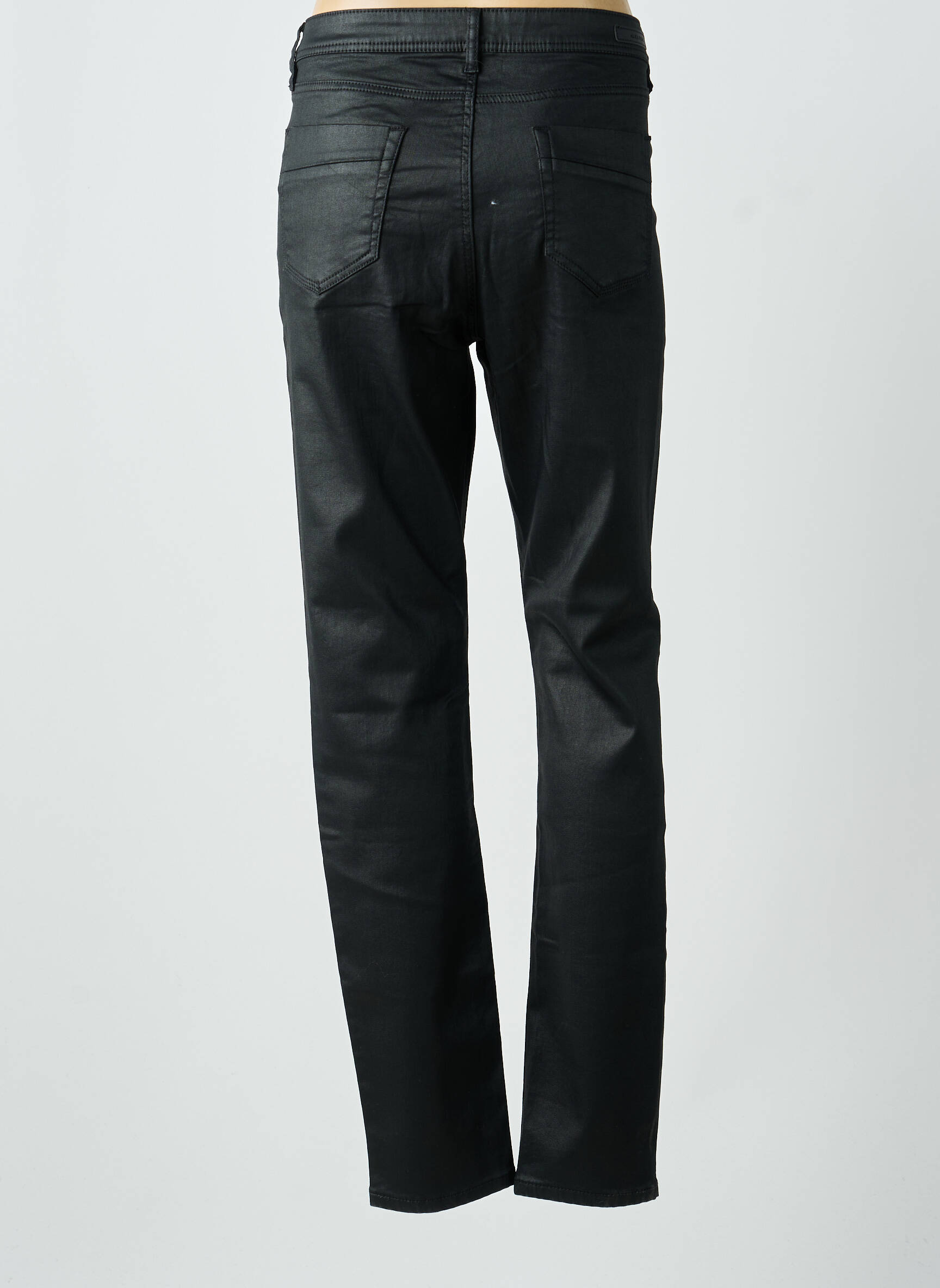 Pantalon slim tissage enduit taille normale noir GEISHA femme