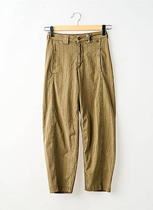 Pantalon droit tissage popeline taille normale vert FREEMAN T.PORTER femme