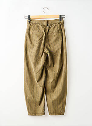Pantalon droit tissage popeline taille normale vert FREEMAN T.PORTER femme