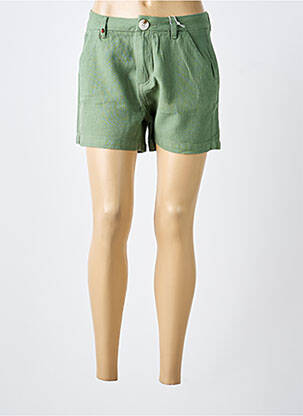 Short fermeture zippée sous rabat boutonné taille normale vert F.A.M. femme