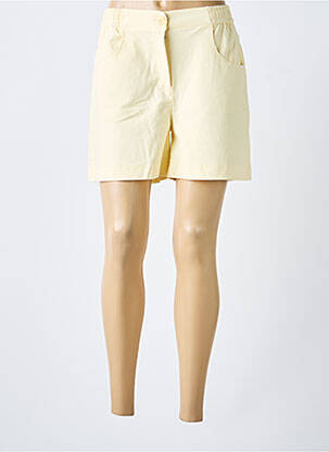 Short fermeture zippée sous rabat boutonné jaune ICHI femme