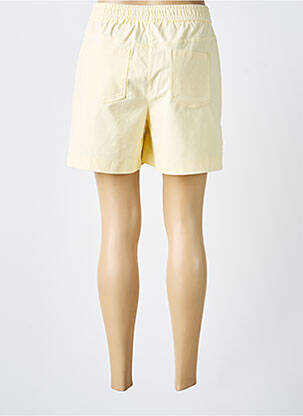 Short fermeture zippée sous rabat boutonné jaune ICHI femme