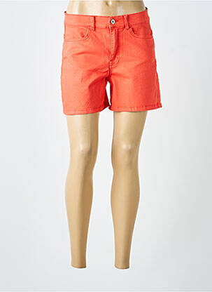 Short tissage denim taille haute orange ICHI femme