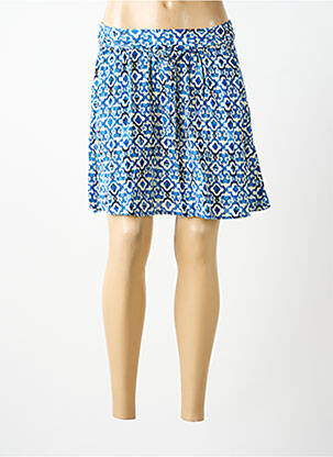 Jupe courte taille élastique bleu ICHI femme