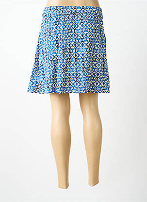 Jupe courte taille élastique bleu ICHI femme