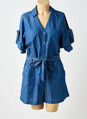 Combishort fermeture boutonnée sur le devant manches courtes bleu MOLLY BRACKEN femme